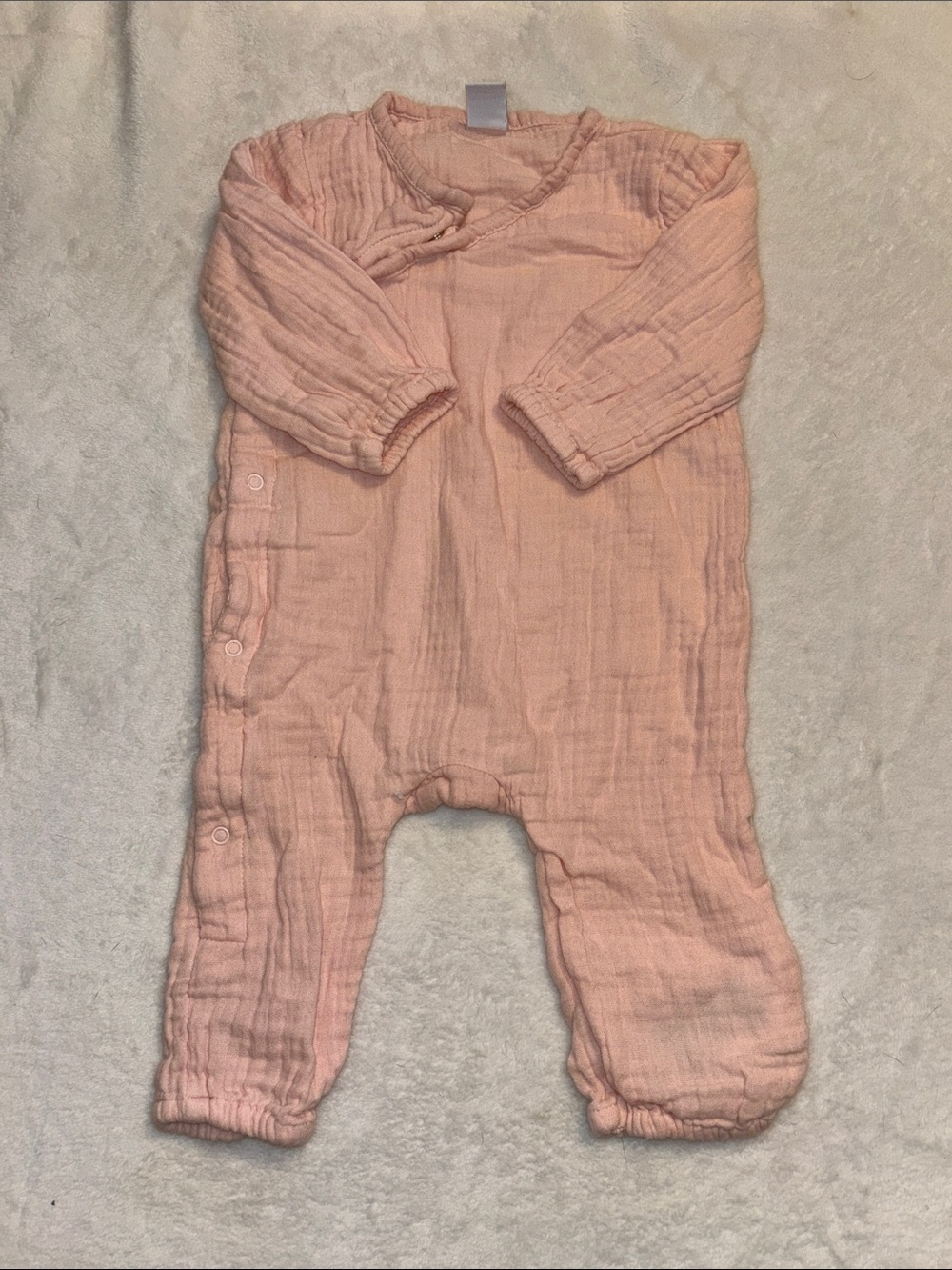 Old Navy Soft pink Muslin One-Piece for Baby - Cozy Full-Length Romper